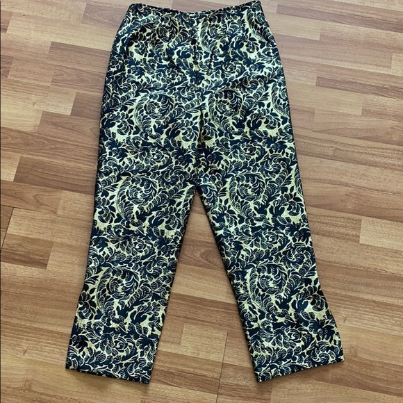 VTG Lucra Di Lorenzoni gold damask 60s pants 10 - Picture 1 of 6